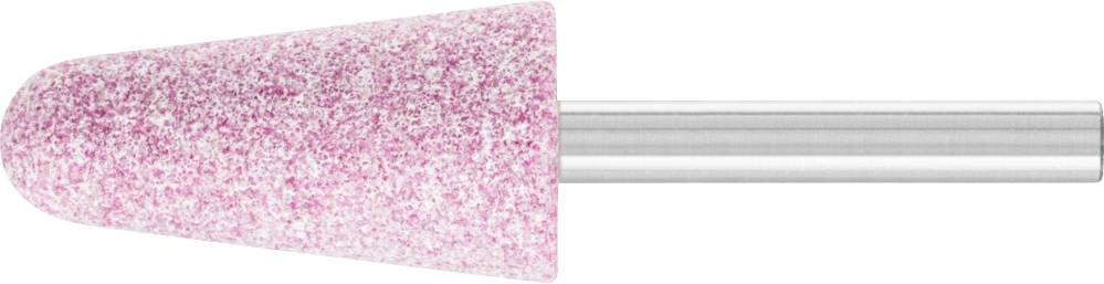 Rosa, kužeľovito tvarovaný brúsny nástavec s kovovým driekom, typicky používaný na nail art alebo presné brúsne práce.