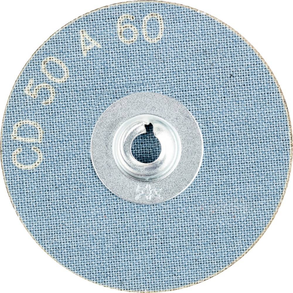 Brúsny kotúč z modrého materiálu, so stredovým upevňovacím otvorom. Označený nápisom 'CD 50 A 60'. Používaný prevažne na brúsne práce.