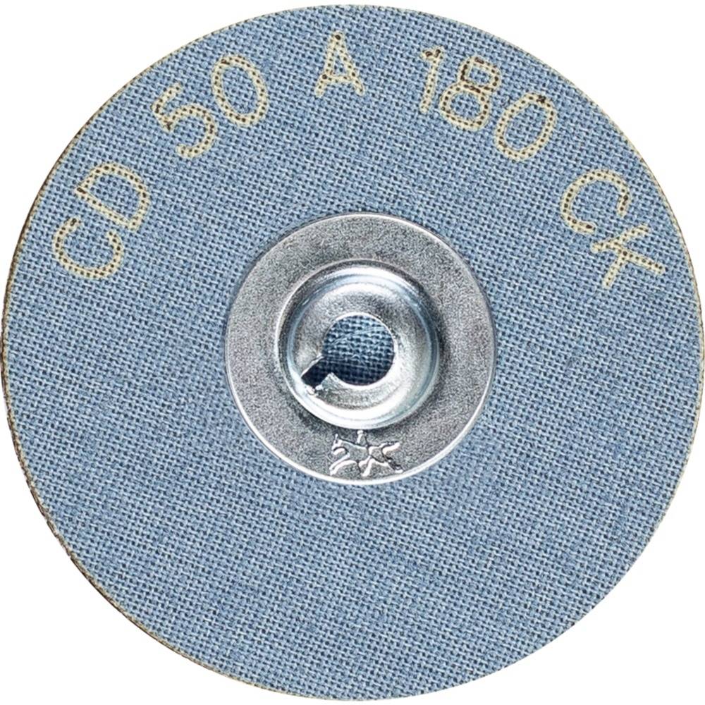 Kruhový brúsny kotúč s nápisom "CD 50 A 180 C4" so kovovým prvkom uprostred.