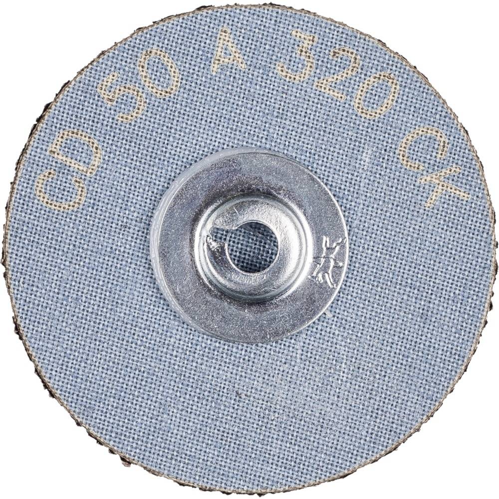 Brúsny kotúč so sivým povrchom a kovovým nábojom, označený ako 'CD 50 A 320 CK'.
