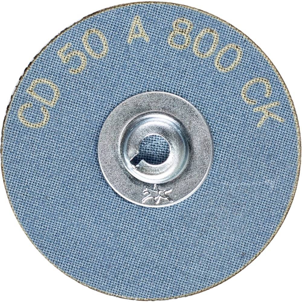 Brúsny kotúč s modrým tkanivom, označený nápisom 'CD 50 A 800 CK', s kovovým nábojom uprostred.