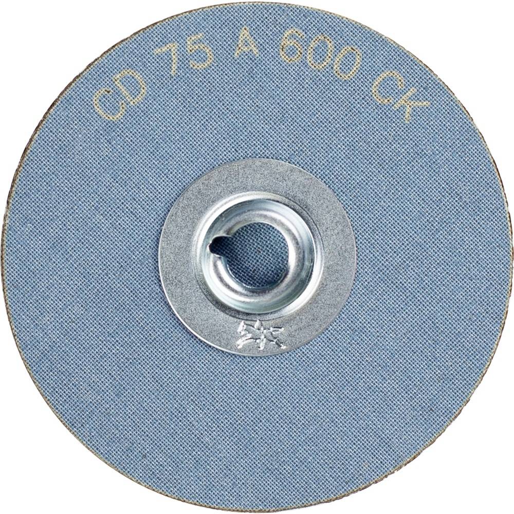 Disk s nápisom 'CD 75 A 600 CK' v strede. Má kovový prstenec v centre a modrý, štruktúrovaný povrch.