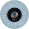 Disk s modrou textilnou povrchovou úpravou, so stredovo umiestneným čiernym plastovým gombíkom. Nápis 'CDR 38 A 180'. Komponent nástroja.