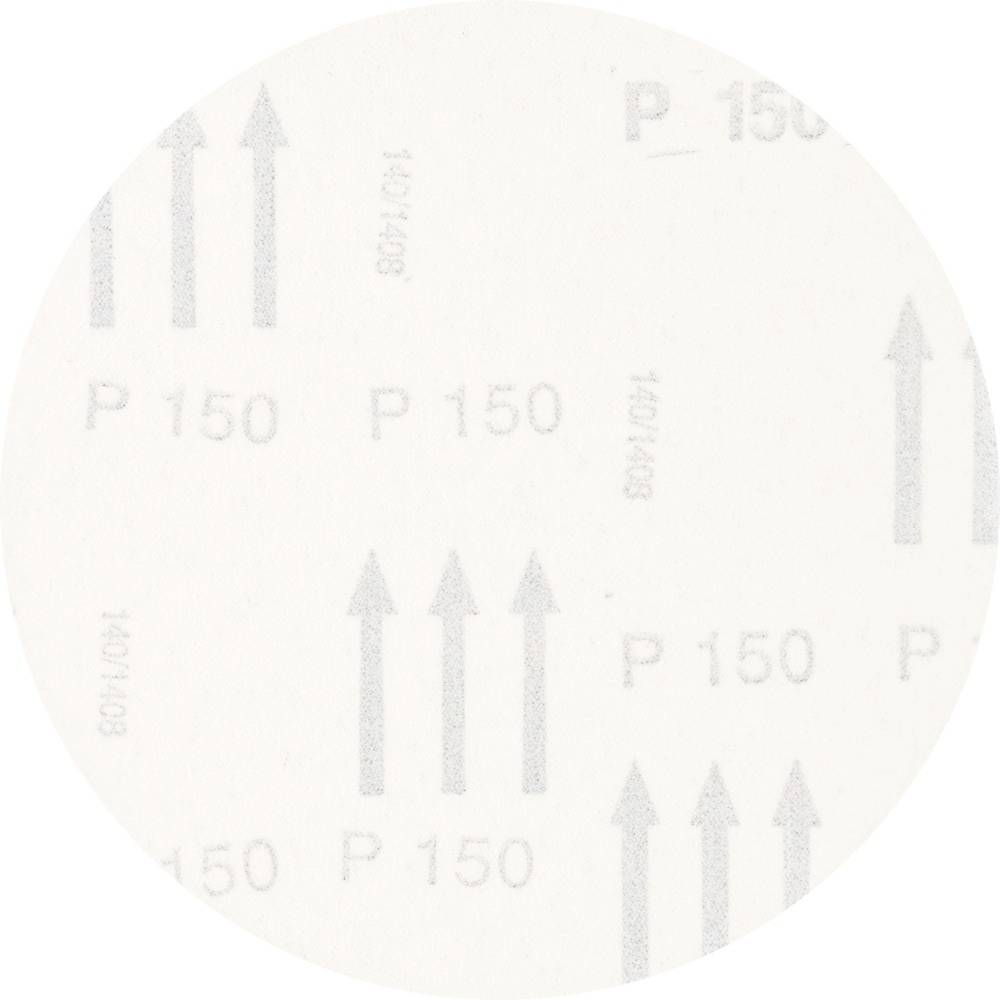 Okrúly brúsny kotúč s nápisom 'P 150' a šípkami.