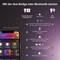 iPhone zobrazuje aplikáciu Philips Hue s rôznymi svetelnými scénami. Sprievodný text vysvetľuje ovládanie inteligentnej domácnosti prostredníctvom Hue Bridge a aplikácie.