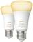 Dva svetelné zdroje Philips Hue White Ambiance s päticou E27, ktoré svietia teplým bielym svetlom. Energeticky úsporné a ovládateľné prostredníctvom mobilnej aplikácie.