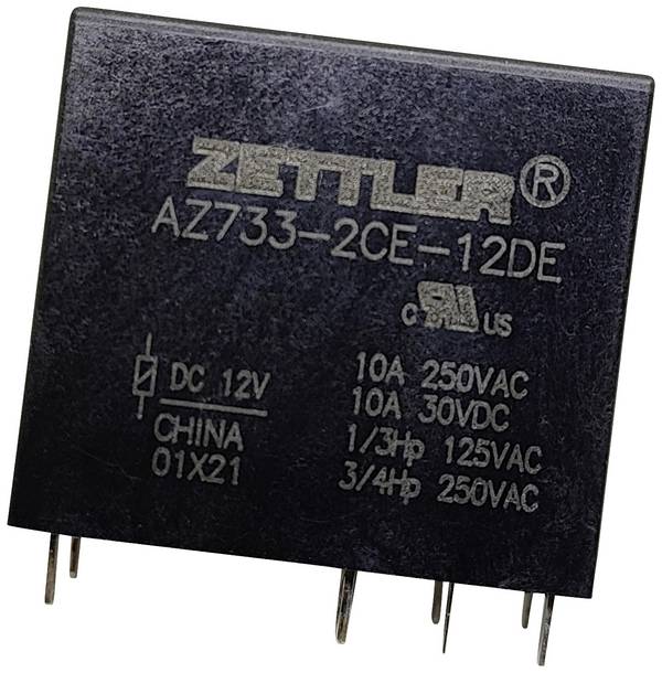 Zettler Electronics AZ733-2CE-6DE, AZ733-2CE-6DE relé do DPS, monostabilný, 1 cievka, 150 V/DC, 380 V/AC, 12 A, 1 ks