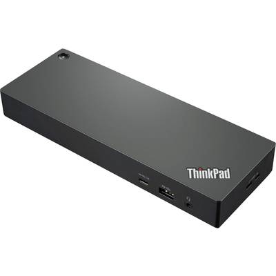 Čierna dokovacia stanica s viacerými portami a logom 'ThinkPad'.