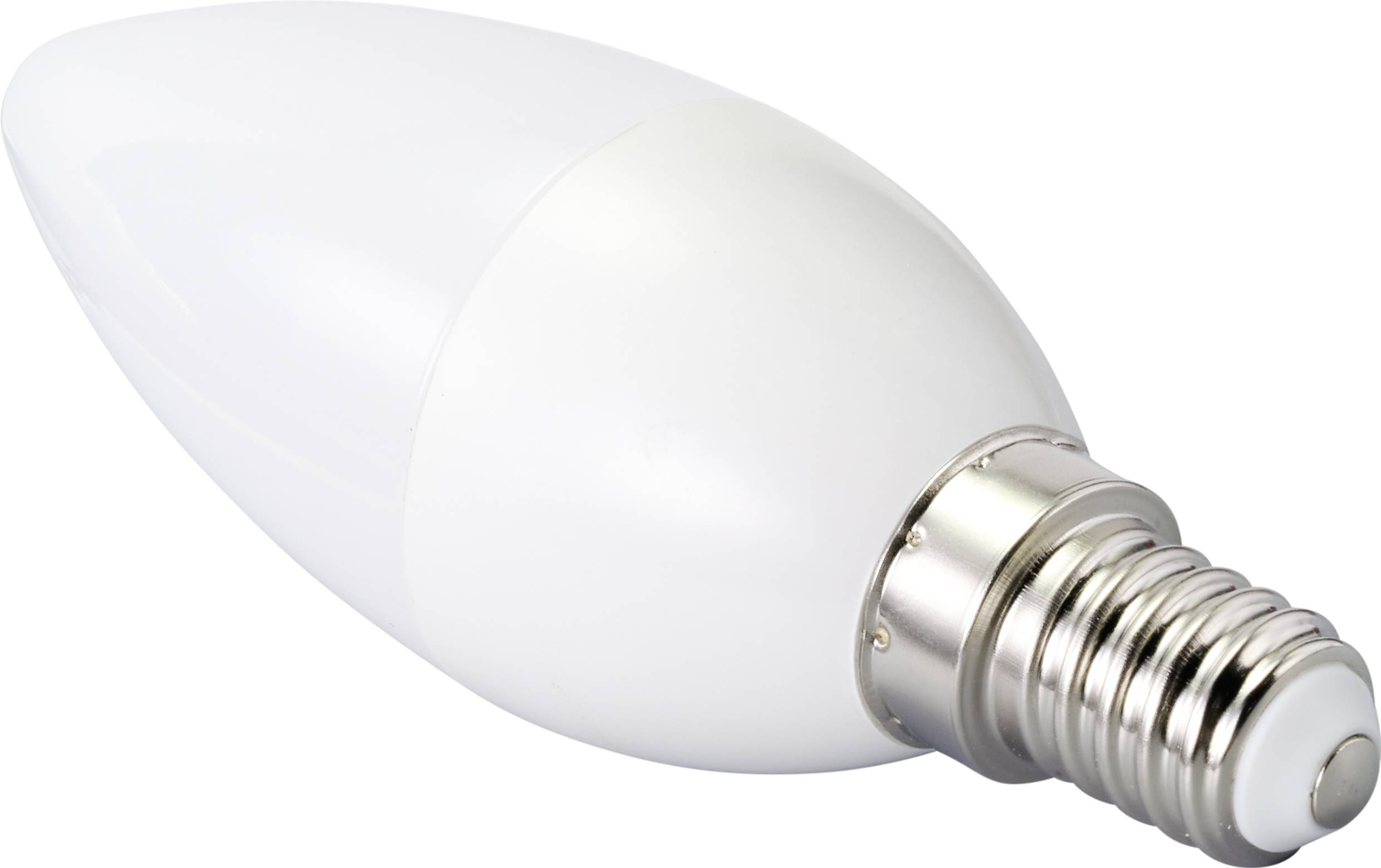 LED sviečková žiarovka so striebornou skrutkovacou päticou, vhodná pre päticový typ E14. Energeticky úsporná a dlhodobo trvácna, ideálna pre vnútorné osvetlenie.