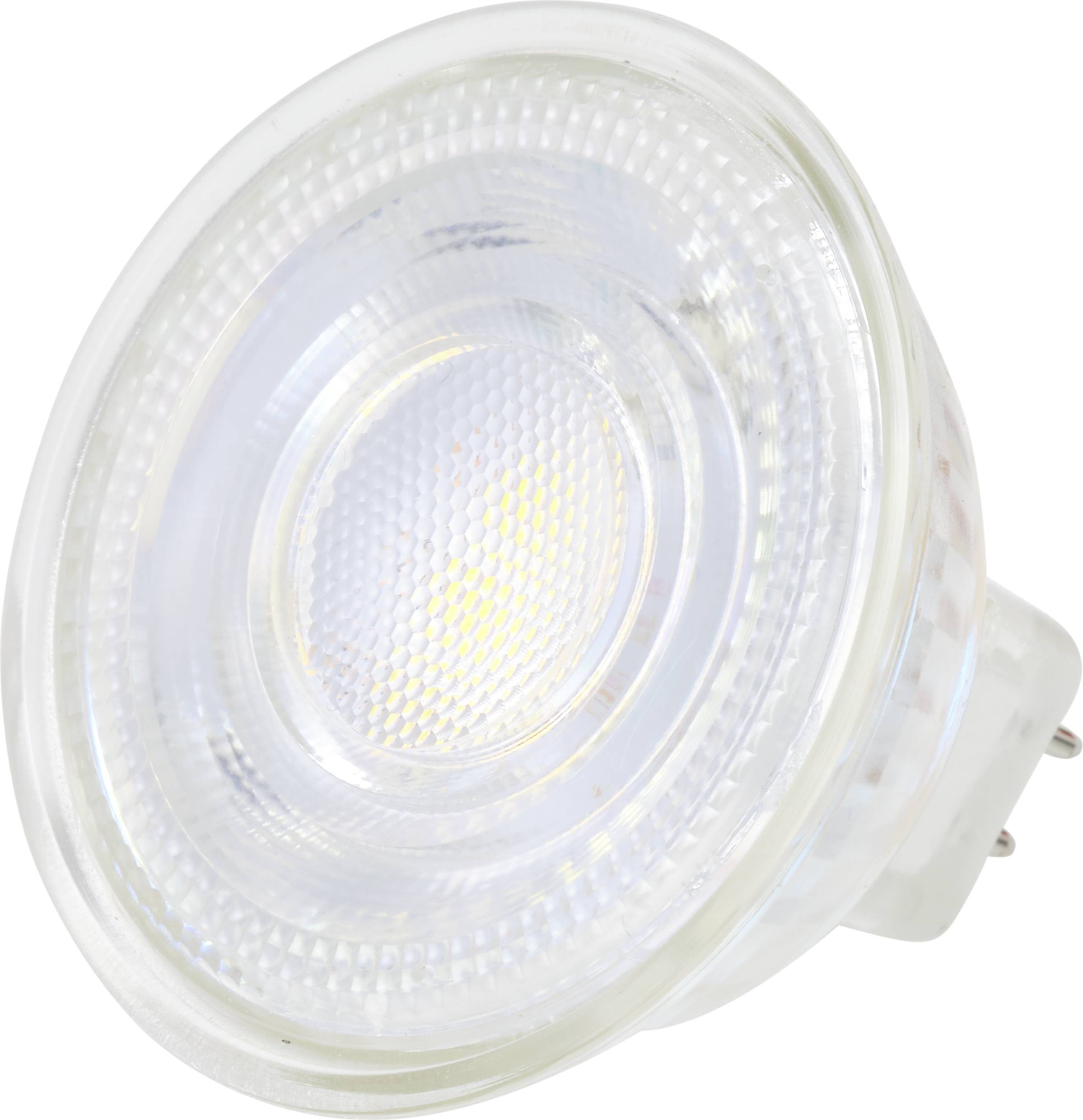 LED žiarovka so viditeľnými kontaktmi a priehľadným obalom.