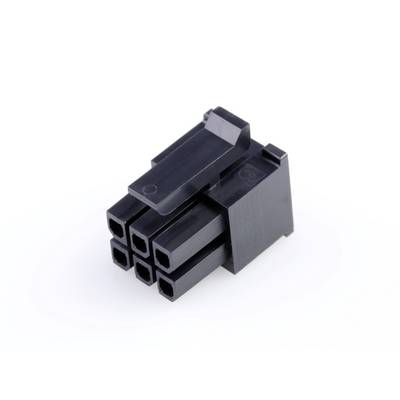 Čierny šesťpólový konektor pre počítačový hardware, typicky používaný na napájanie grafických kariet.