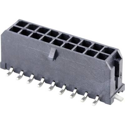 Čierny 14-pinový plastový konektor so kovovými kontaktnými zubami, určený na použitie v elektronických obvodoch.