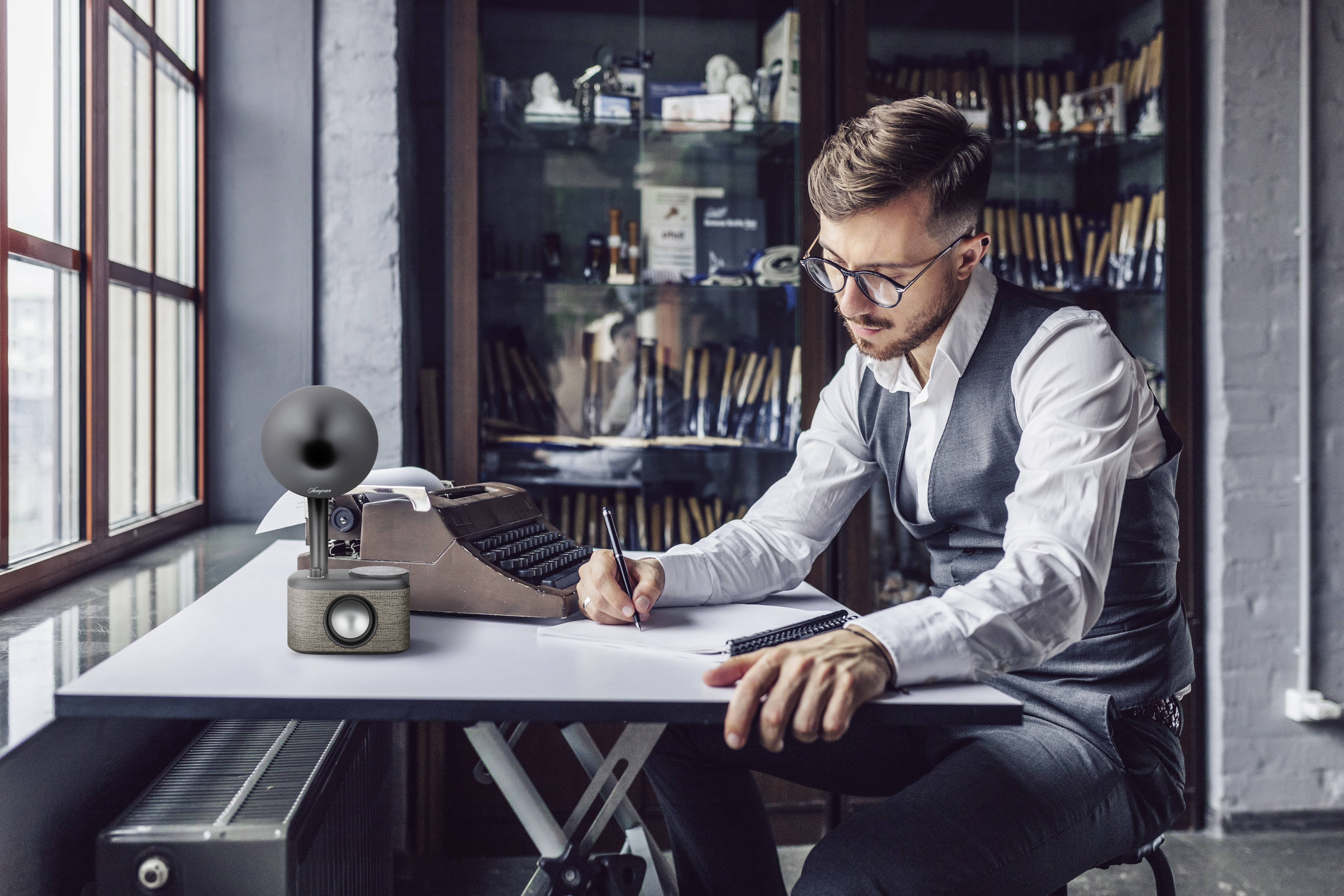 Sangean CP-100D Gramophone A500472 stolný rádio, DAB+, FM, AUX, Bluetooth, USB, dotykový displej, možné znovu nabíjať, s-5