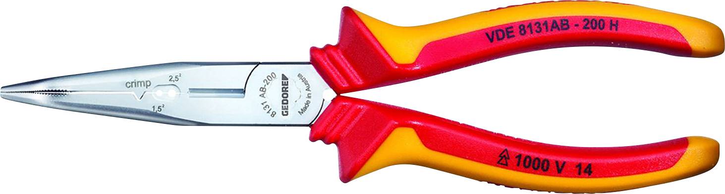 Gedore 3100383 VDE Pinza con becchi mezzotondi Acciaio temprato 200 mm