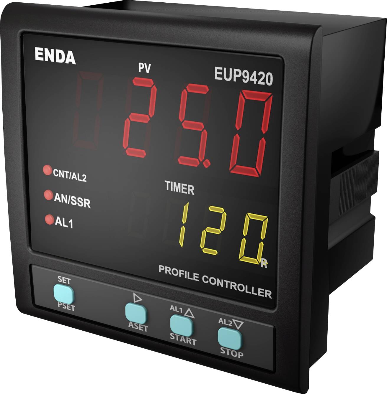 Enda EUP9420-230 PID Regolatore universale Pt100, J, K, L, T, S, R SSR, Relè 8 A (L x A) 96 mm x 96 mm