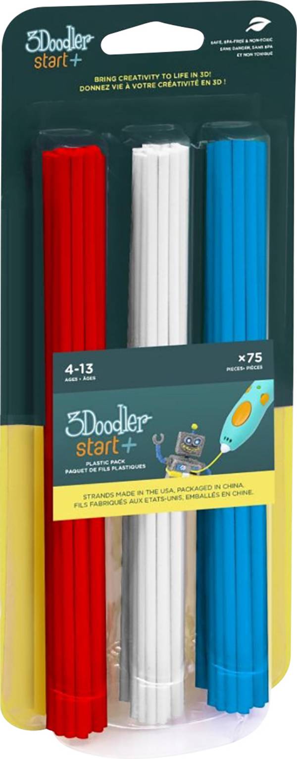 3Doodler 3DS-ECO-MIX1-75 Start Mix 1 vlákno pre 3D tlačiarne PLA plast  flexibilné   červená, biela, modrá  75 ks