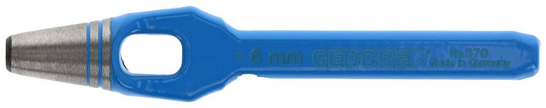 Modrá dierkovacia pečiatka, 6 mm, vyrobená v Nemecku, určená na presné kruhové diery v rôznych materiáloch.