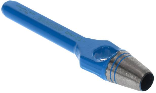 Dierovač s modrým držadlom, používaný na vytváranie otvorov v materiáloch. Označenie udáva veľkosť 12 mm.