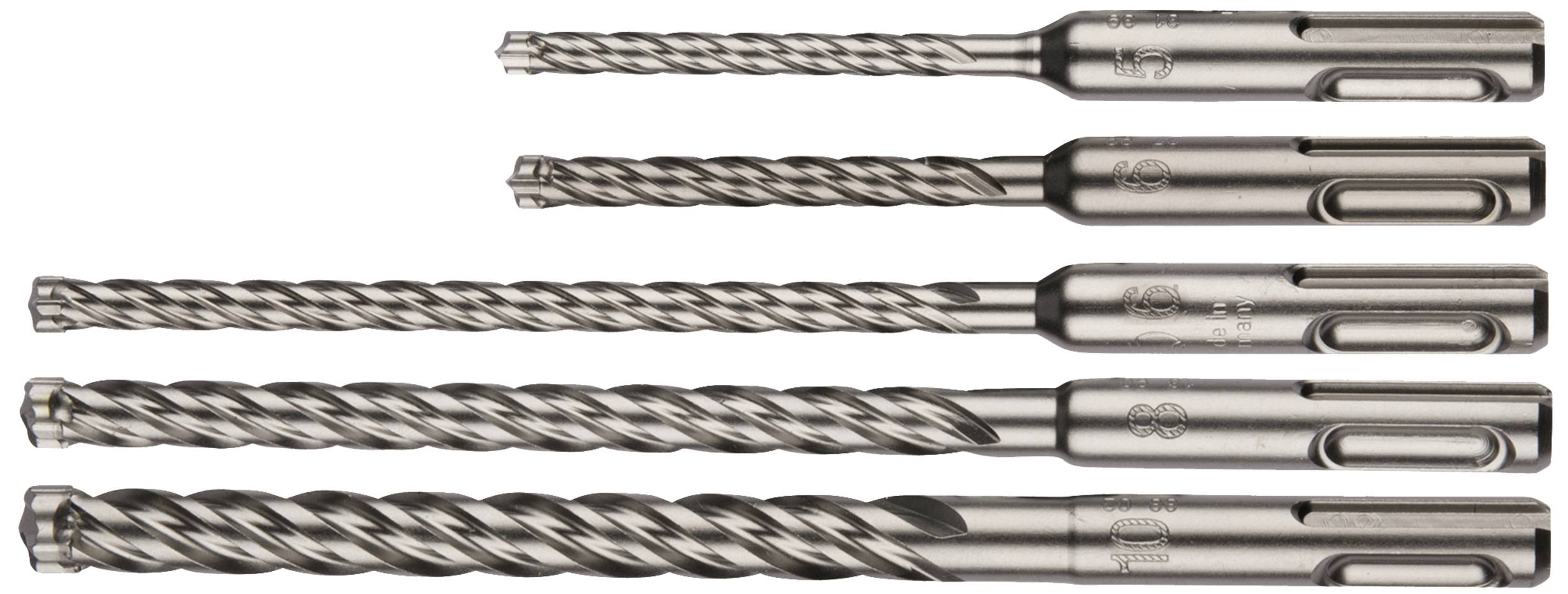 Makita NEMESIS II B-58992 Kit punte a spirale 5 parti 5 mm, 6 mm, 8 mm, 10 mm SDS-Plus 1 KIT