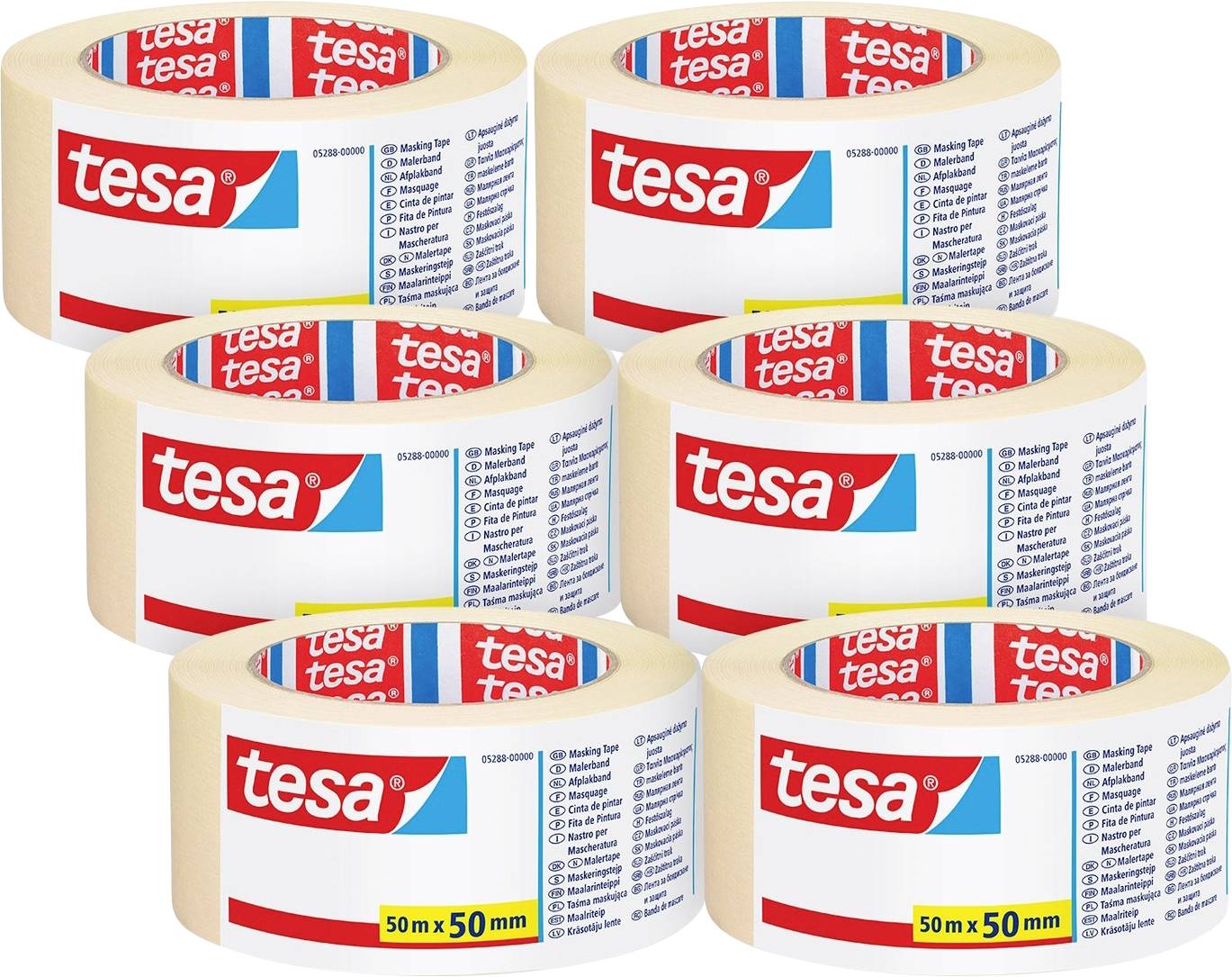 tesa UNIVERSAL 05288 Schilderstape Transparant (l x b) 50 m x 50 mm 6 stuk(s)