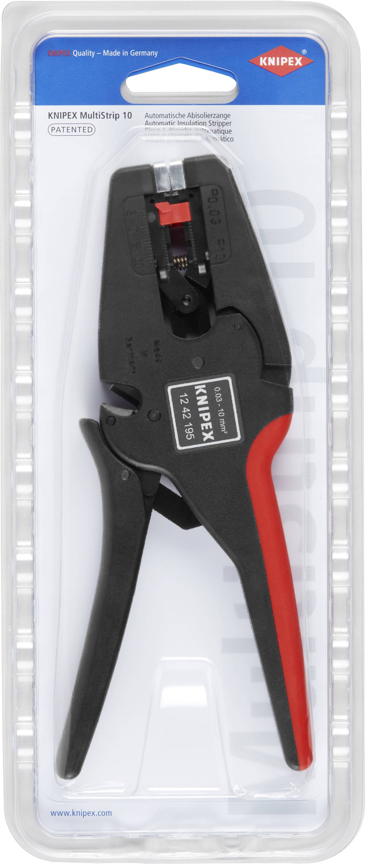 Knipex MultiStrip 10 12 42 195 SB Pinza spelacavi 0.03 fino a 10 mm² 8 fino a 32