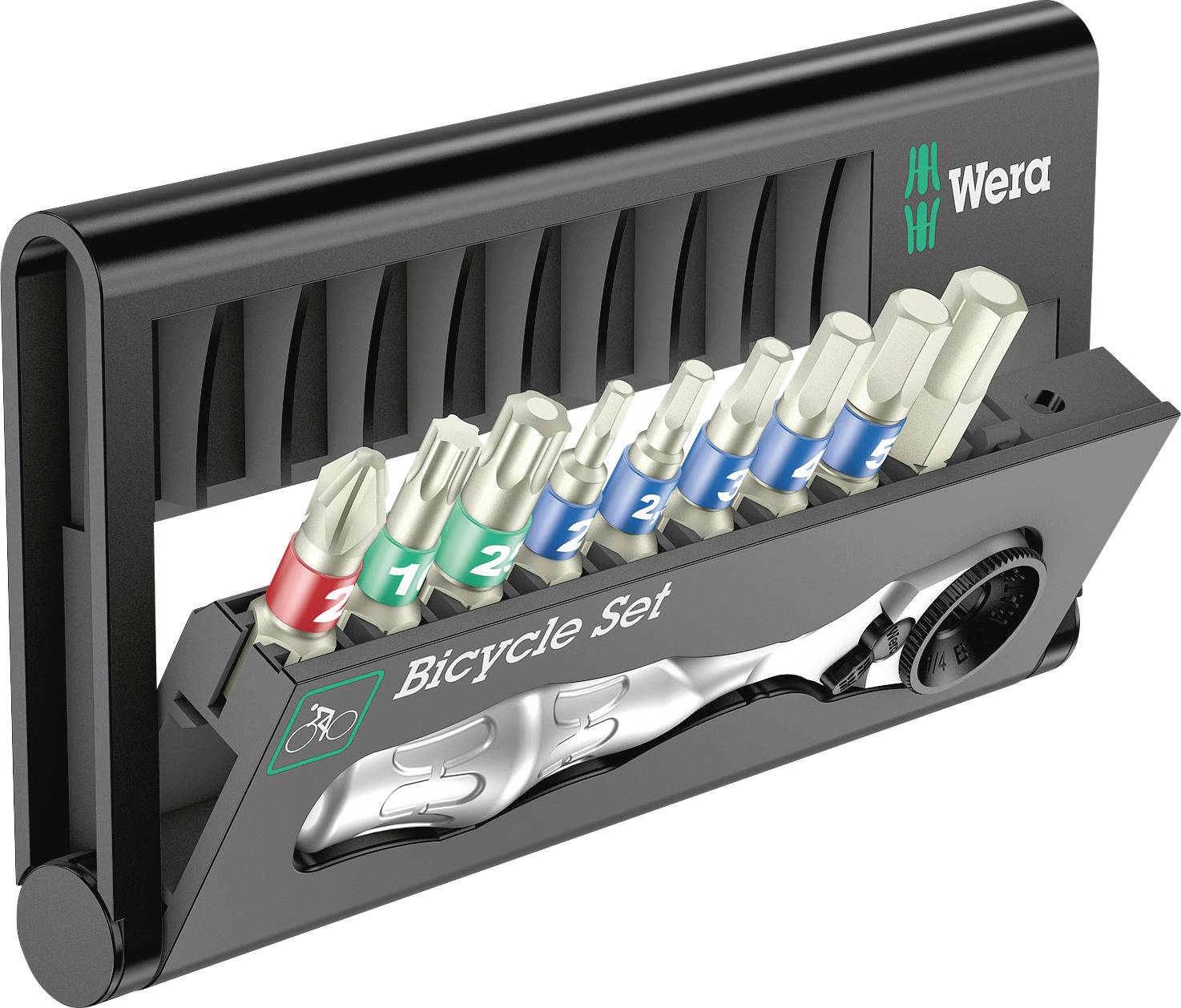 Wera Bicycle Set 9 05004177001 Bitset Kruiskop Phillips, Torx, Inbus, Buiten-vierkant