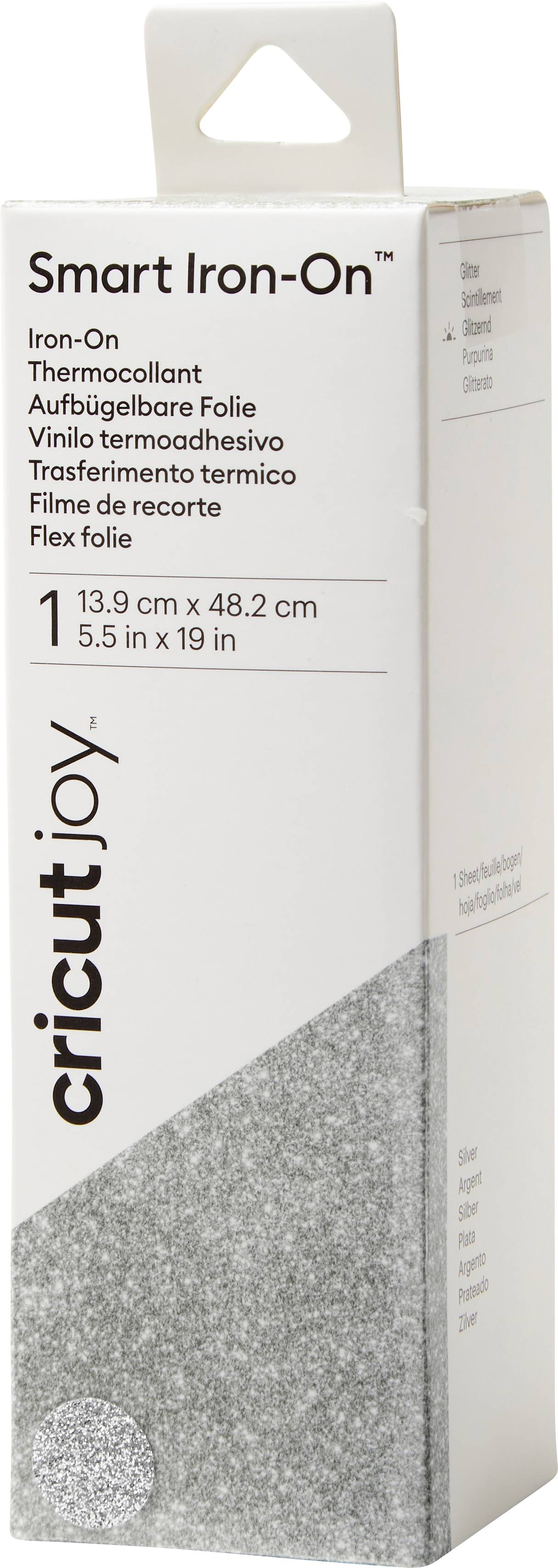 Cricut JOY SMRTIO GLITTER fólie Šírka rezu 13.9 cm strieborná