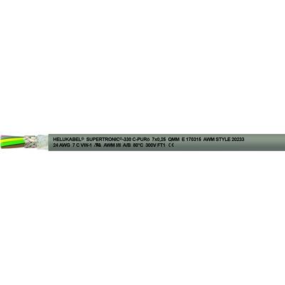 Kábel s izolačným plášťom v zelenkavej, žltej, ružovej a čiernej farbe. Nápis: 'HELUKABEL SUPERFLEX 560'. Vhodný pre 300/500 V.