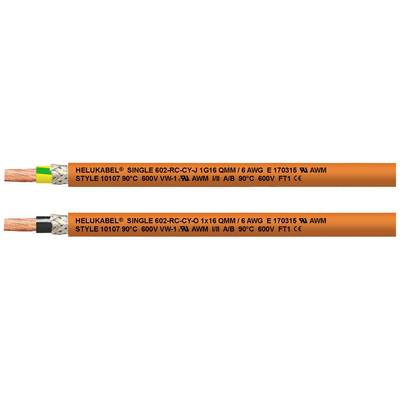 Dva kusy oranžového kábla s čiernym nápisom 'HELUKABEL SINGLE 602-RC-C-Y-J 1G16 0MM'.