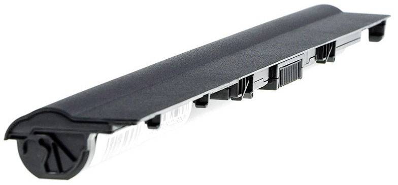 Čierny laptop batériu v valcovitom tvare, fotografovaný z bočného uhla. Vhodný pre rôzne modely laptopov.
