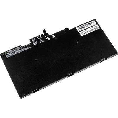 Čierny laptop batériu s produktovými informáciami a čiarovým kódom na hornej strane.