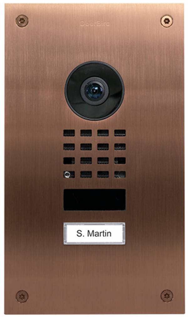 DoorBird D1101UV Upgrade LAN domové IP / video telefón vonkajšia jednotka, nerezová oceľ V2A (brúsená), Bronzový vzhľad, 423867680