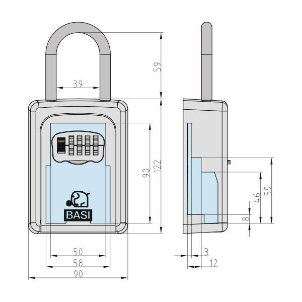 Basi 2101-0005-1114 SSZ 200B Cassaforte per chiavi Serratura a combinazione numerica