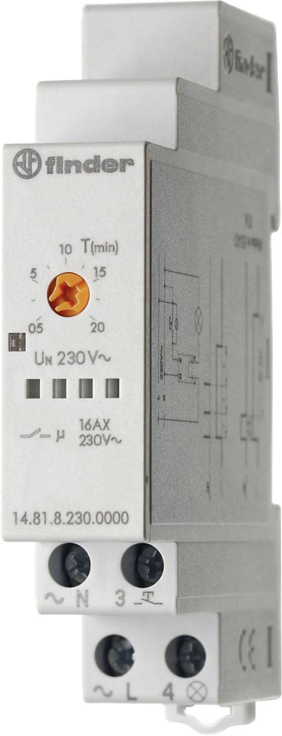 Finder 14.81.8.230.0000 Relè temporizzatore luci scale Guida DIN 230 V/AC
