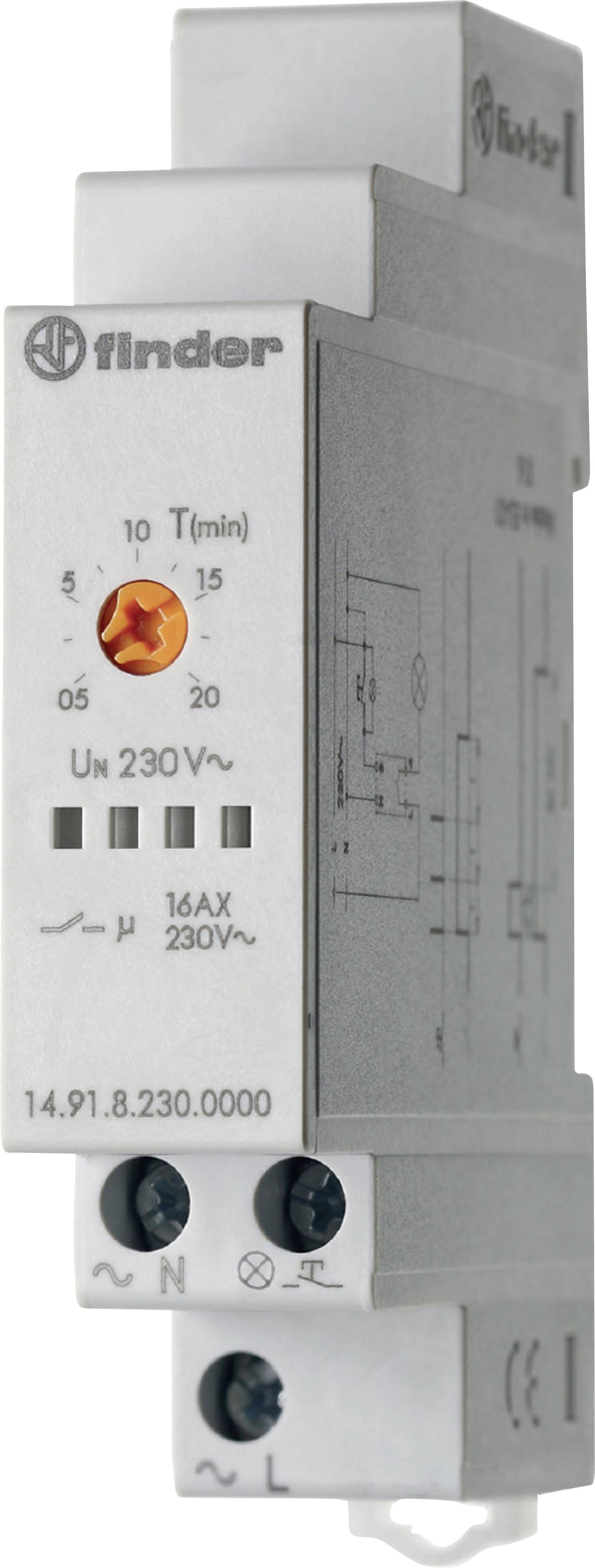 Finder 14.91.8.230.0000 Relè temporizzatore luci scale Guida DIN 230 V/AC