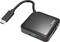 Čierny USB-C hub značky Hama s viacerými USB portami. Ideálny na rozšírenie konektivity notebooku alebo tabletu.