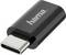 Čierny USB-C adaptér od Hama, kompaktný a obdĺžnikový, slúži na prevod USB-C konektora na iné rozhranie.