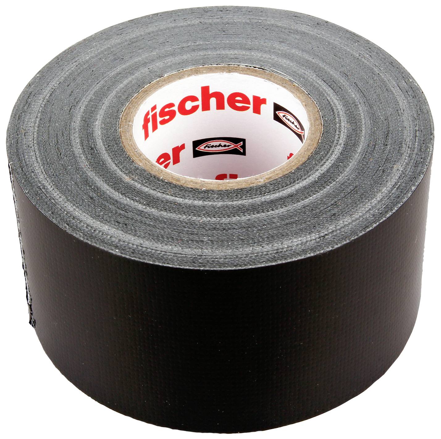 Čierna lepiaca páska, navinutá, s nápisom 'fischer' vnútri.