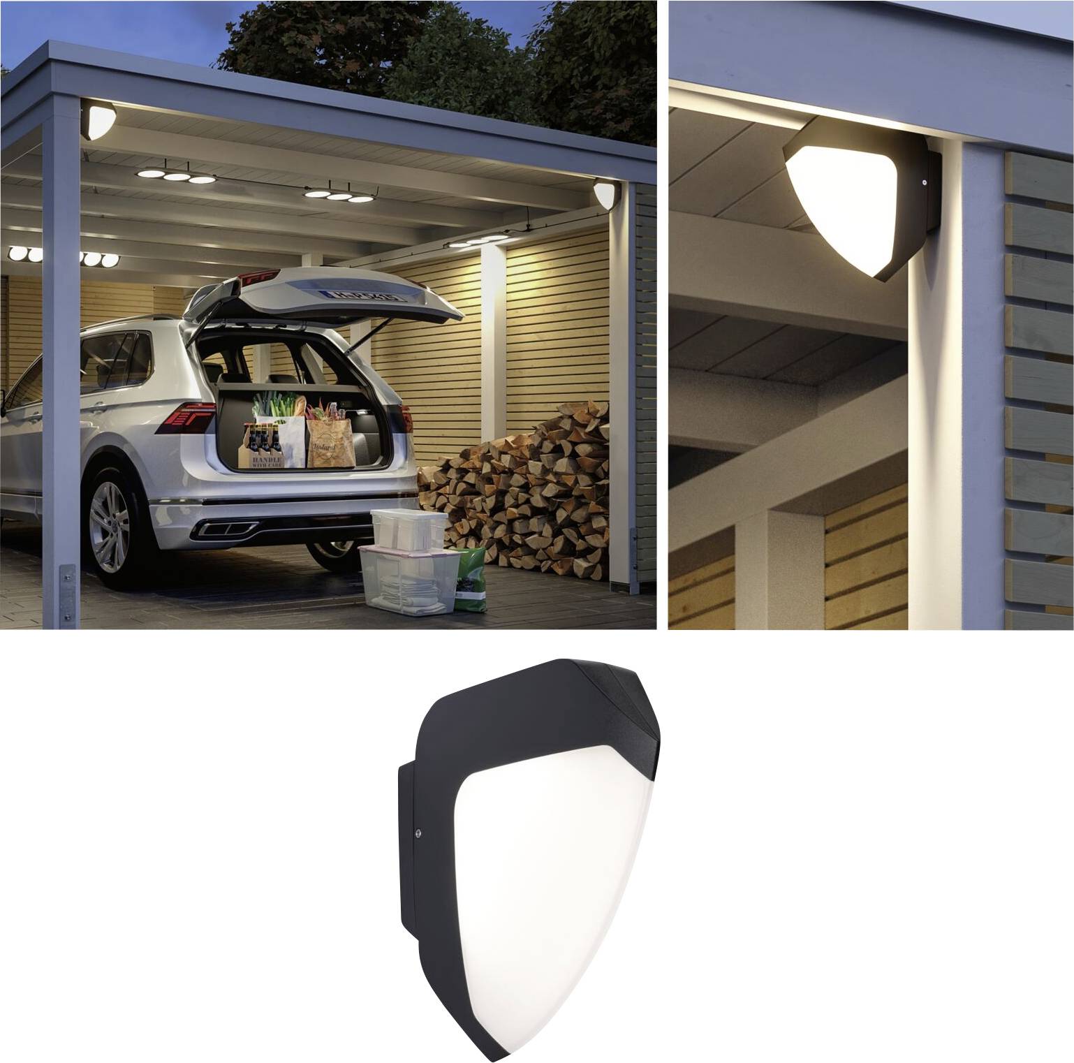 Paulmann - Outdoor Ikosea 4.4W LED Wall Light with Motion Detection in Anthracite 4