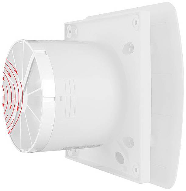 Vetrací ventilátor s rozmermi. Jednoduchá inštalácia pre montáž jednou osobou so štandardnými nástrojmi. Vrátane skrutiek a hmoždiniek.