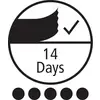 Symbol otváracieho obalu s fajkou a nápisom '14 dní', ktorý poukazuje na 14-dňovú trvanlivosť po otvorení.
