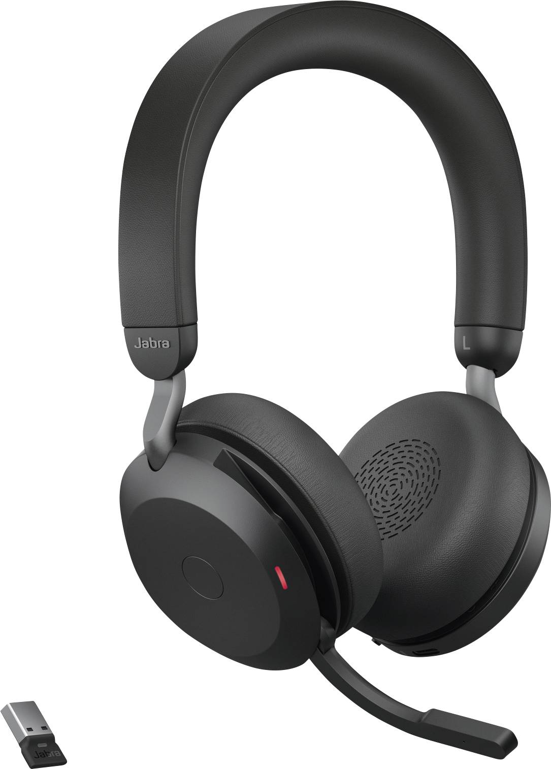 Jabra Evolve2 75 Telefon On Ear-headset Bluetooth®, kabelbundet Stereo Sort Mikrofon-støjreduktion Lydstyrkeregulering, Indstilling af lydløs mikrofon,
