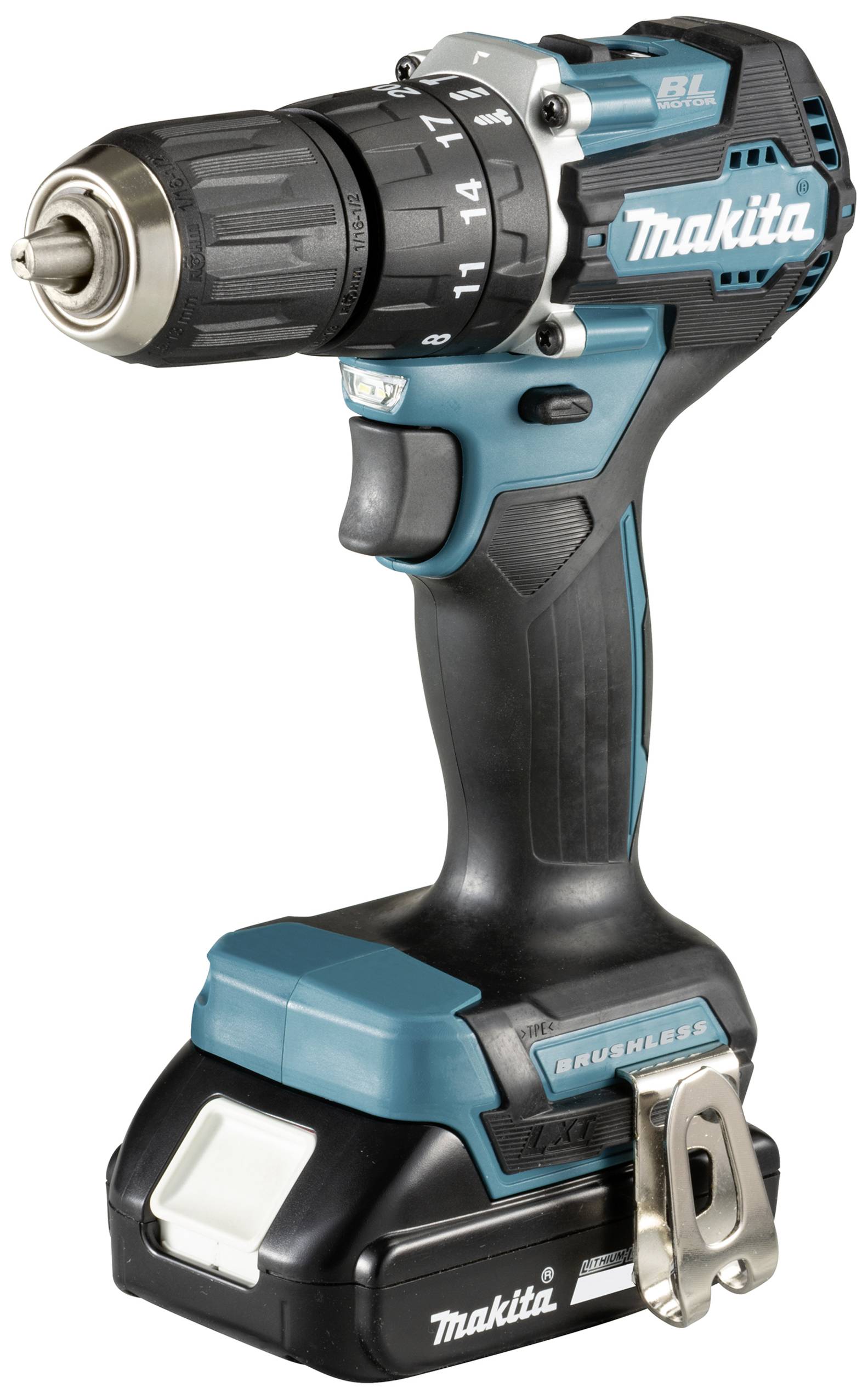 Makita DHP487RAJ -Batteri slagboremaskine børsteløs, inkl. ekstra batteri, Inkl. oplader, Kuffert