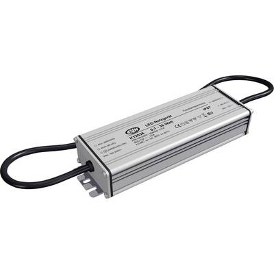 Napájací zdroj LED ovládača s čiernymi kabelmi a kovovou skriňou, označený „LED Intelligent 12V Max" pre inštalácie osvetlenia.