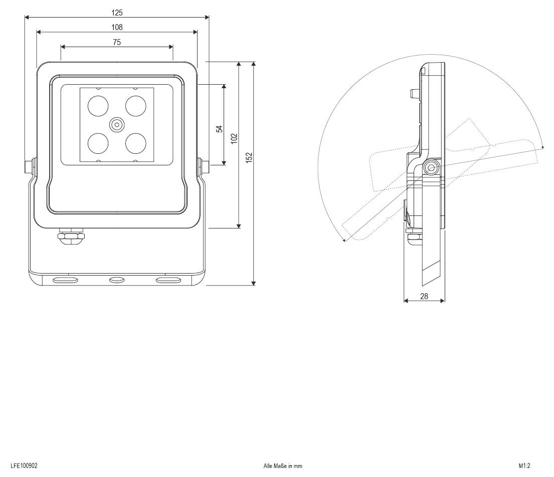 Technická dokumentácia nástenného zariadenia zobrazujúca predný a bočný pohľad s rozmermi v milimetroch, vrátane meraní šírky, výšky a hĺbky.