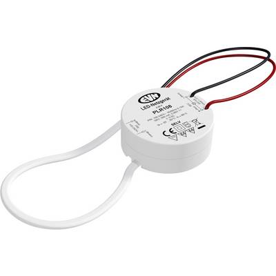 Okrúhly LED transformátor/modul s pripojených bielymi, červenými a čiernymi vodičmi, označený pre LED použitie.
