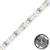 Biely LED pásový svetelný prvok s označenými bodmi pripojenia +24V, zobrazený diagonálne so cievkou pásu v spodnom pravom rohu.