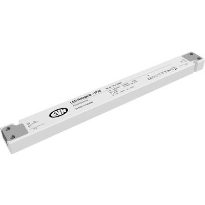 Dlhé biele napájanie LED ovládača s upevňovacími koncami, označené „LED-Netzgerät - IP40" a značkou EVN.