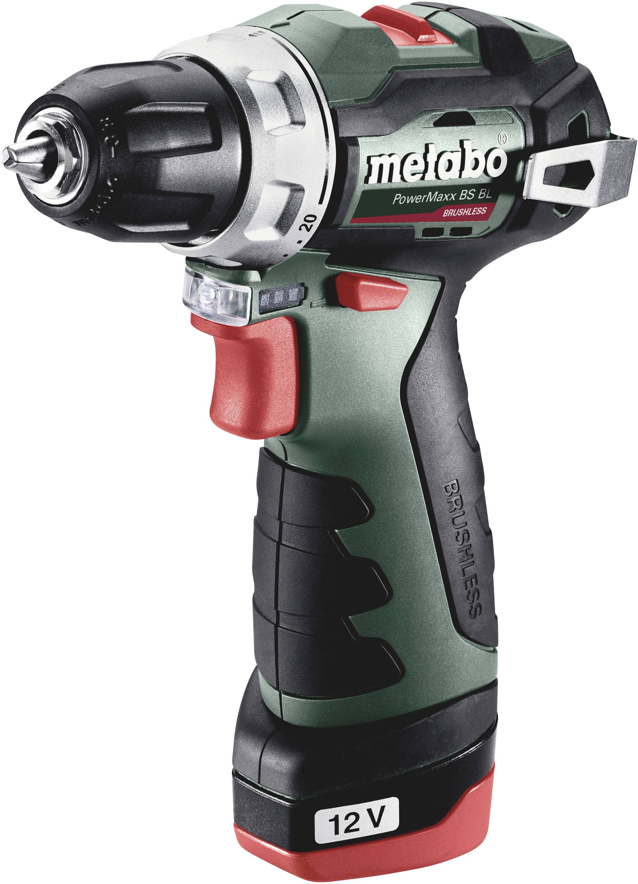 Metabo PowerMaxx BS BL 601721500 Borrskruvdragare batteri 12 V 2 Ah Li-Ion inkl. 2x batterier