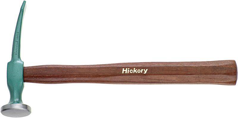 Kladivo so zelenou hlavou a hnedou rukoväťou z hickory dreva. Nápis 'Hickory' je vytlačený na rukoväti.